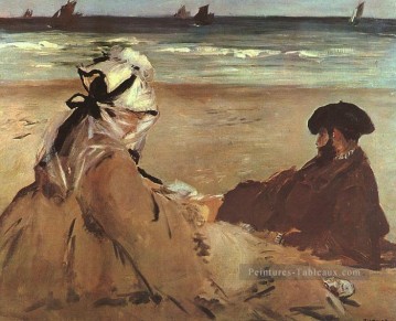  Impression Tableaux - Sur la plage réalisme impressionnisme Édouard Manet